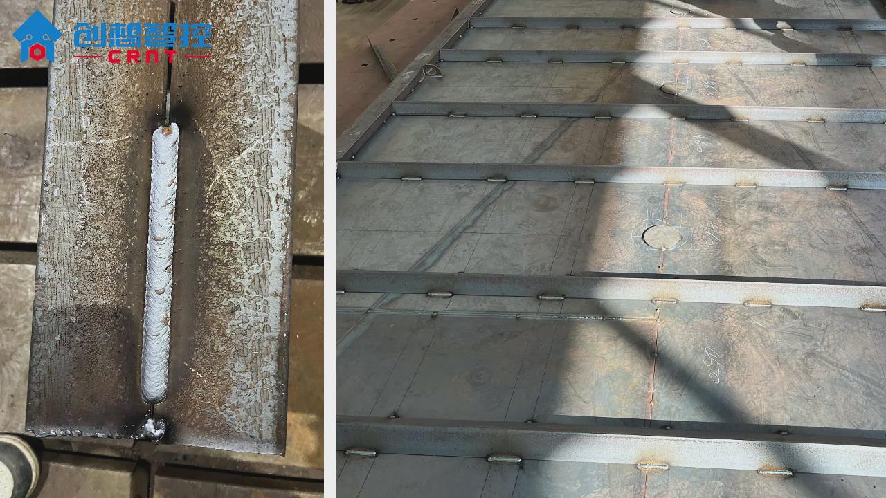 创想智控激光焊缝跟踪传感器在机械底盘自动引导焊接的应用